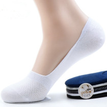 Pure cotton thin socks mens summer anti-smell sweaty white stealth socks mens whole cotton shallow mouth cant fall with boat stockings