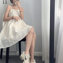 White suspender dress female summer can be salt can be sweet waist thin temperament fairy Hepburn style small skirt