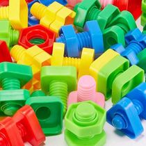 Kindergarten plastic childrens desktop puzzle toy toy screw puzzle building blocks Large matching building blocks assembly