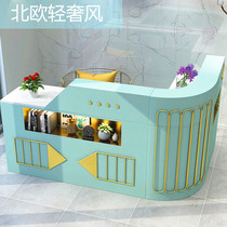 Clothing store cashier simple modern milk tea shop beauty salon small shop light luxury counter bar company front desk