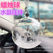 Car Pendant Crystal Ball Hanging 2017 Candle Crystal Ball Pendant Candle Fire Car Rearview Mirror Hanging Rhinestone Women