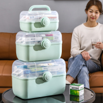 Multifunctional household large medicine box emergency emergency medical first aid box convenient safety lock multi-layer standing medicine box