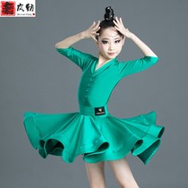 Childrens Latin dance clothing Childrens dance regulations competition clothing Summer girls professional standard clothing practice clothing Autumn