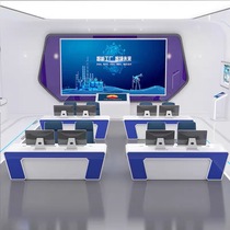 Security monitoring station Control room dispatching station Command center Computer paint computer desk console Triple console