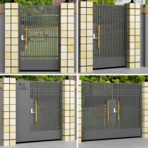 Stainless Steel Wrought Courtyard Door Garden Door Garden Door Entry Modern Simple Single Double Open Iron Door Yard Door