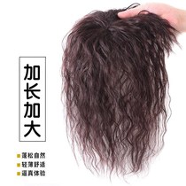 Top of the head extended replacement piece wig piece banghai real hair female cover white hair corn hot curly hair fluffy hair top replacement block