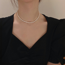 2021 summer new natural freshwater pearl necklace female light luxury niche fashion simple all collarbone neck chain