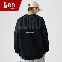 Lee CKean2021 new sweater mens spring and autumn coat top round neck plus velvet padded Tide brand