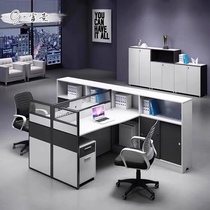 Staff table spot staff office Finance table and chair combination glass screen baffle single seat with cabinet storage
