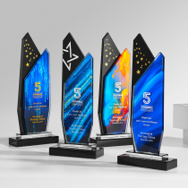Creative high-end crystal trophy customized medals customized honors new color printing excellent staff company Competition Awards