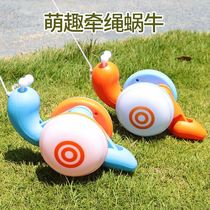 Pulling rope snail baby children crawling toddler educational lighting toy hand rope dragging traction can be towed