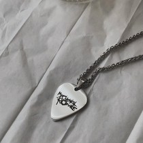 My chemical romance mychemicalroma carved guitar paddles Tide brand necklace personality pendant male customization