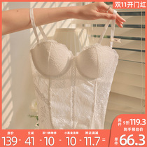 Yue Jingzhi sexy lace pure underwear women gather French thin fish bone breast vest vest style bra set