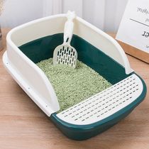 Cat litter bowl Large cat litter shovel Cat toilet Cat litter basin Splash-proof semi-closed kitten deodorant Cat supplies