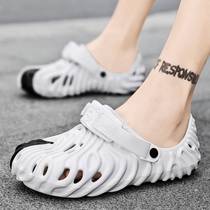 Summer men sandals Breathable Baotou Dongle Dongle Shoes Lovers Casual Beach Shoes Hollowed-out Non-slip Outdoor Shoes Driving