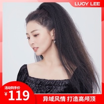 LUCY LEE LEE African black fluffy explosion head fake ponytail female long curly hair corn beard European and American ponytail wig