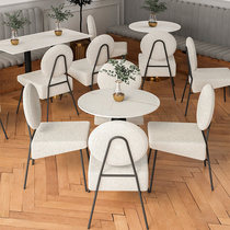 Nordic modern dining table and chair combination milk tea shop coffee shop sweet shop tea restaurant Leisure Bar restaurant table and chair