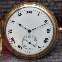 Jin fried American ELGIN near hunting shell pocket watch 12s 7 drill factory in 1920
