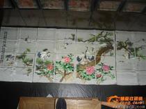 Brocade frying old Hunan embroidery brocade embroidery embroidery pieces: Pine crane Yenian 8 screens (2)