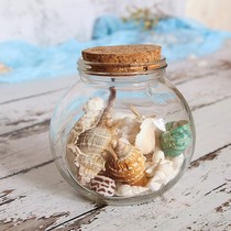 Natural shell wishing bottle beach conch floating bottle ocean bottle glass bottle home decoration ornaments
