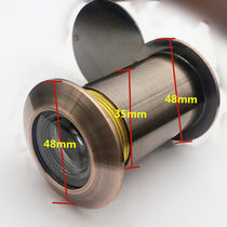 Anti-theft door cat eye mirror pipe diameter 35mm zinc alloy metal high-quality wide angle 220 ° with back cover factory straight