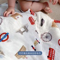 tinybeni double layer gauze square towel bamboo fiber large size newborn baby antibacterial bag towel all season universal