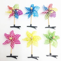 Small windmill hairclip children windmill hairclip hot selling clip headgear headwear floor floor Push sweep code small hairclip selling germination card