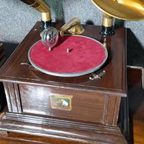 Worm Shell Shop New Indian Brass Double Horn Hand Cholet Retro 78 Turn Phonograph Send 5 Records 20 Singing