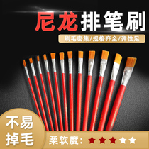  Red rod nylon row pen Art pigment brush Paint stroke pen Oil painting brush Art student 12 set pens