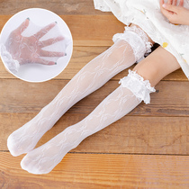 Childrens tube socks Parent-child summer thin girls  stockings Pile socks Half-high tube socks Baby socks