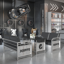 Industrial style milk tea shop table and chair combination restaurant commercial bar coffee shop barbecue shop creative card seat sofa customization