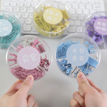Dovetail combination long tail paperclip set clip Metal clip Clip pin Color multi-function office supplies Stationery