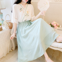 Junior high school student Hanfu female 12 years old 15 girls cute 14 middle school students dress summer Chinese style fairy dress ancient dress