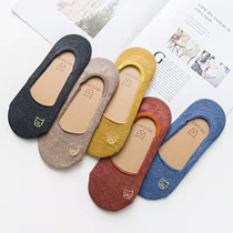 Boat Sox women Summer pure cotton non-slip without falling heel Sox bottom summer thin lady Shallow Mouth Invisible Socks Child Short Socks