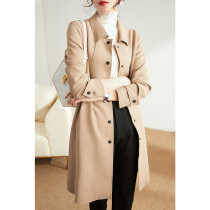 (Yingwu) high thin skin lining anti-wrinkle straight windbreaker womens long 2021 Autumn New Coat