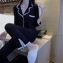 Long sleeve pajamas female court style summer lace princess style sexy spring and autumn thin loose home clothing Korean version