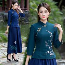 Spring and autumn new improved retro slim cheongsam Tang suit Chinese National style cheongsam jacket mother suit