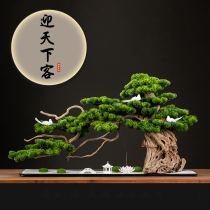 New Chinese-style simulation of Thuja cypress welcoming pine bonsai planting office decoration green planting fake tree porch living room hotel soft decoration