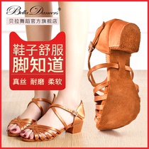 Bella dance shoes professional Latin dance shoes Children girl girl with soft bottom female dance shoes indoor sandals