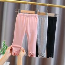 Girls leggings Spring and Autumn wear foreign cotton thin childrens trousers autumn single pants baby stretch pants