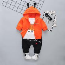 Childrens clothing boys spring and autumn clothing set 2021 new children Korean baby clothes three-piece spring style tide