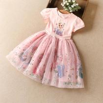 Girls Dresses 2021 summer dress Ice and snow Foreign style Childrens clothing Qi Yuan Aisha Child princess dress Aisha baby skirt