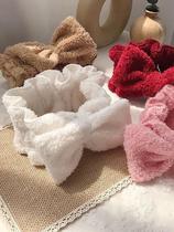 South Korea soft sweet bow wide-sided wash hair belt simple mask moon hair band hair hoop headgear