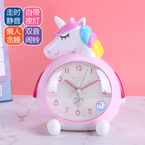 Alarm clock get up artifact children Girl cartoon talking student special cute boy bedroom bedside clock mute