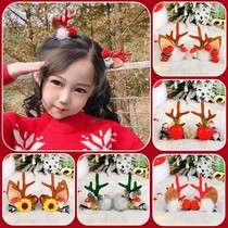 Christmas Hair Clip Childrens Head Accessories Girl Hair Accessories Christmas Deer Corner Red Hair Card Hair Stirrup Baby Princess Accessories