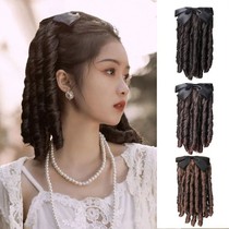 Wig female Roman scroll ponytail princess roll Net Red Butterfly Republic of China fritters roll retro cute artifact curly hair spot