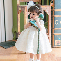 Childrens princess dress high-end foreign girl baby flower girl baby flower girl baby one year old birthday evening dress