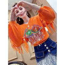 2022 Fast-style spring and summer autumn winter thickened sweater new V neckline Su design Sensation Stitch Weaselwear