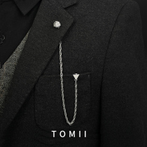 Triangle button flower chain high-end barbed head chain mens suit bra chain dress wedding chest clothes accessories