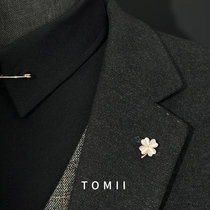 Simple Cat and Eye Four-Blade Needle Sunded Breath Snow Flower Fox anti-Walking Needle Tide Couple Shirt Collar Flower